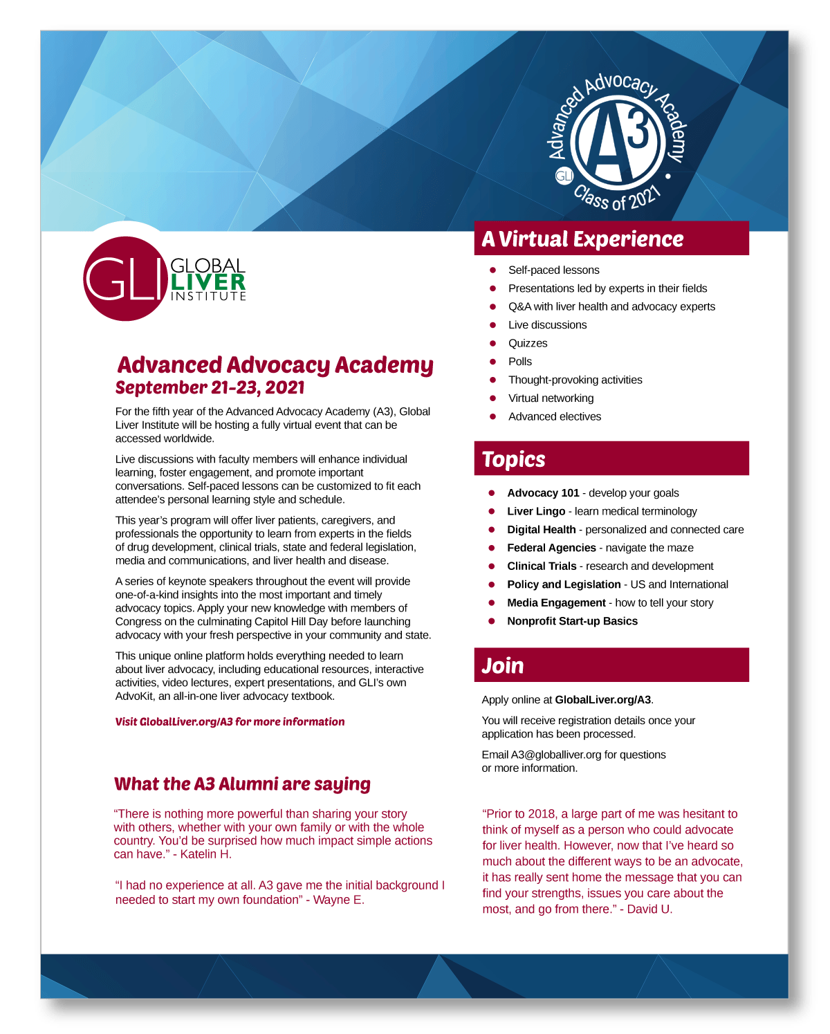 Advanced Advocacy Training with Global Liver Alliance 2021 training