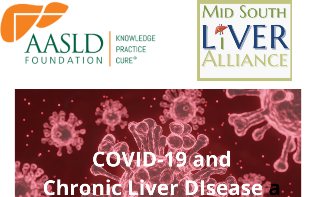 AASLD logo and Mid South Liver Alliance logo with Covid-29 and Chronic Liver Disease