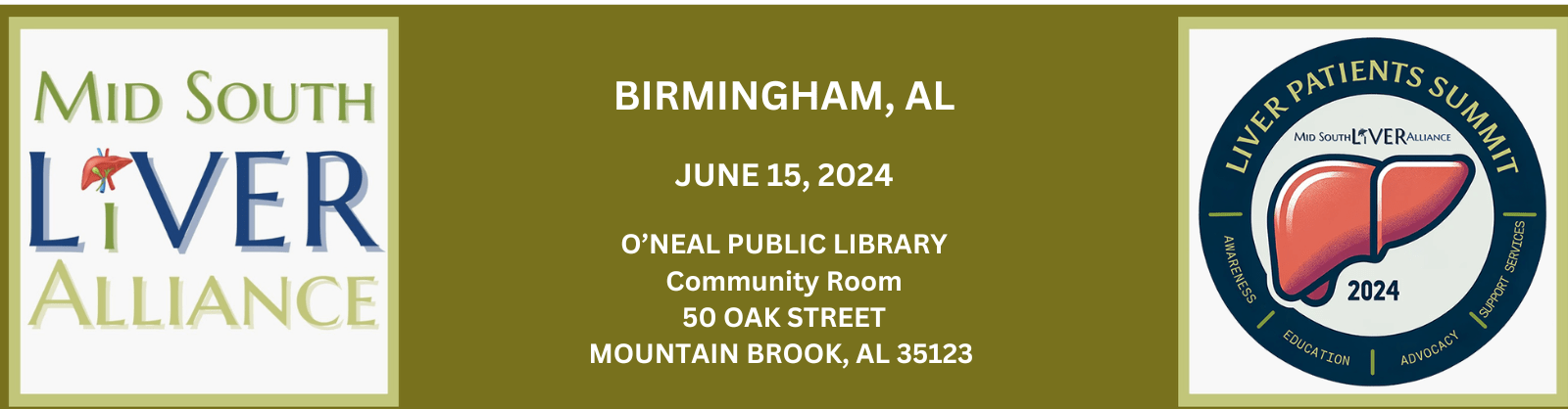 Mid South Liver Alliance Birmingham Patient Summit, O'Neal Library Community Room, 50 Oak Street, Mountain Brook, AL