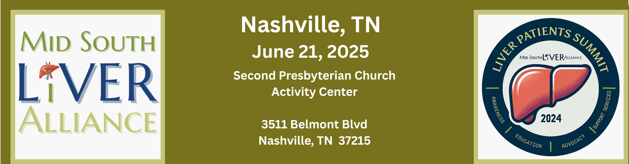Patient Liver Summit Nashville TN June 21, 2025, Second Presbyterian Church Activity Center 3511 Belmont Blvd Nashville, TN 37215
